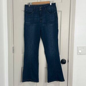 Curve Appeal Jeans Womens 14/32 Blue High Rise Flare Retro Boho Stretch Indie